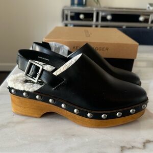 NWT KELSI DAGGER Brooklyn Warehouse Shearling Clog size 8